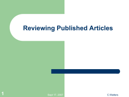 Reviewing Published Articles