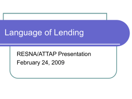 Language of Lending