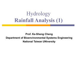 Hydrology Rainfall Analysis (1) - RSLAB-NTU