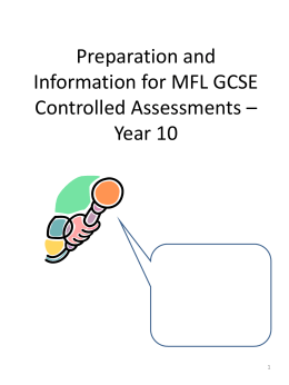 Preparation Booklet for GCSE Speaking Task