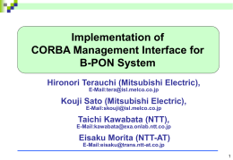 Implementation of CORBA Management Interface for
