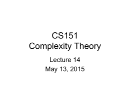 CS151 Lecture 1 - California Institute of
