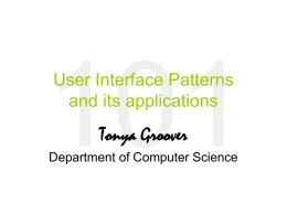 User Interface Patterns and its applications