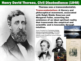 Thoreau -Main Points