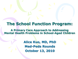 The School Function Program: A Primary Care