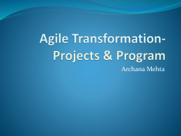 Agile Transformation - Project Management