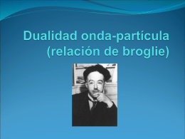 Dualidad onda-partícula (relación de broglie)