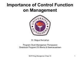 Importance of Control Function on Management