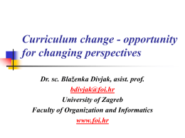 Curriculum change - opportunity for changing