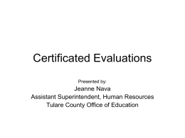 Certificated Evaluations - Tulare County Education