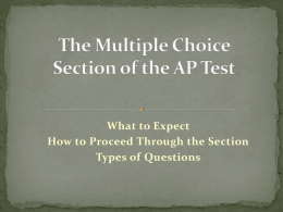 The Multiple Choice Section of the AP Test -