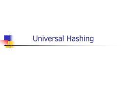 Universal Hashing - National Chiao Tung University