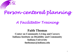 Person-Centered Planning Individual Facilitation