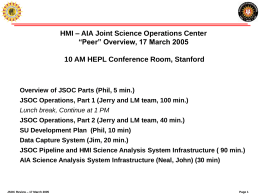 HMI – AIA Joint Science Operations Center “Peer”