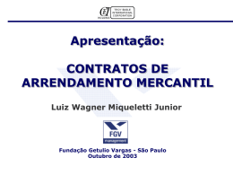 Apresentação: CONTRATOS DE ARRENDAMENTO MERCANTIL