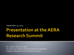 Presentation at the AERA Research Summit