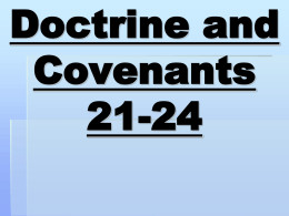 Doctrine and Covenants 21-24