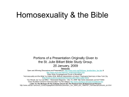Homosexuality & the Bible