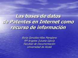 Las bases de datos de Patentes en Internet como