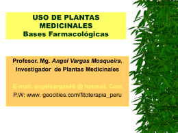 USO DE PLANTAS MEDICINALES Bases Famacológicas