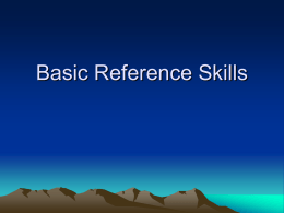 Basic Reference Skills - Arizona State University