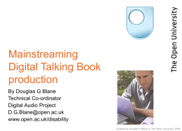 Mainstreaming DAISY Digital Talking Book