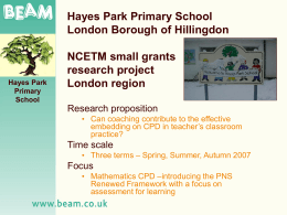 Hayes Park Primary School Research Project