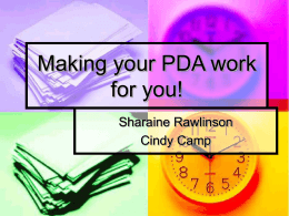 Making your PDA work for you!
