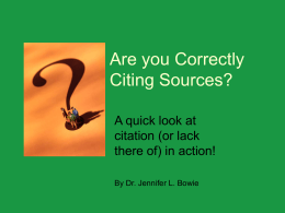 Are you Correctly Citing Sources?