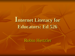 Internet Literacy for Educators: Ed 526