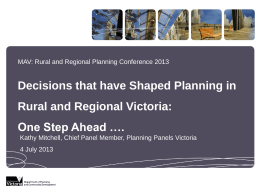 Decisions that have shaped planning in rural and