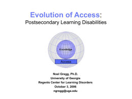 Evolution of Access: Postsecondary Learning