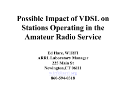 Possible Impact of VDSL on Stations Operating in