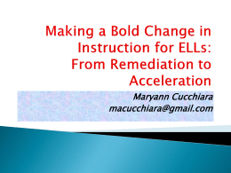 Making a Bold Change in Instructional Practice for
