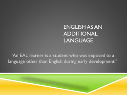 English as an additional language