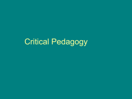 Critical Pedagogy - Western Oregon University