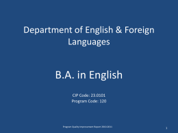 Department of English & Foreign Languages -