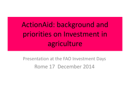 ActionAid: background and priorities on Land and