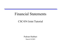Finance and Financing - University of Toronto