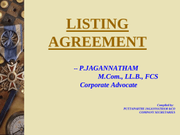 LISTING AGREEMENT - The Institute of Company
