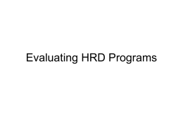 Evaluating HRD Programs - Training and Development