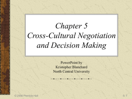 Chapter 5 Cross-Cultural Negotiation and Decision
