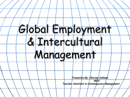 Global Employment & Workforce Diversity Management