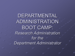 Research Administration for the Departmental