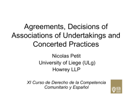 Agreements, Decisions of Associations of