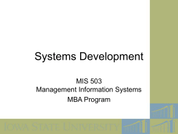 MIS 503 Systems Development