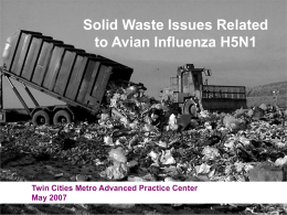 Solid Waste Issues Related to Avian Influenza H5N1