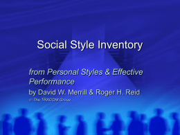 Social Style Inventory - California Association of
