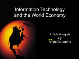 Information Technology and the World Economy