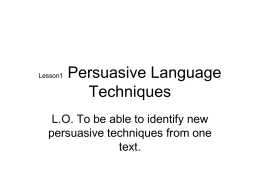 Persuasive Language Techniques -